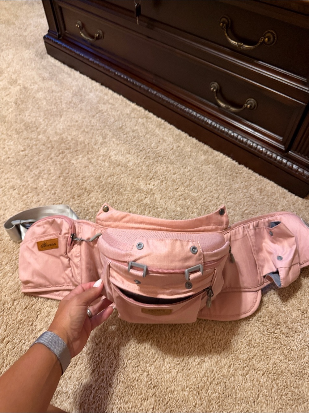 Pink Utility Waist Bag/seat with carrier  - Unbranded